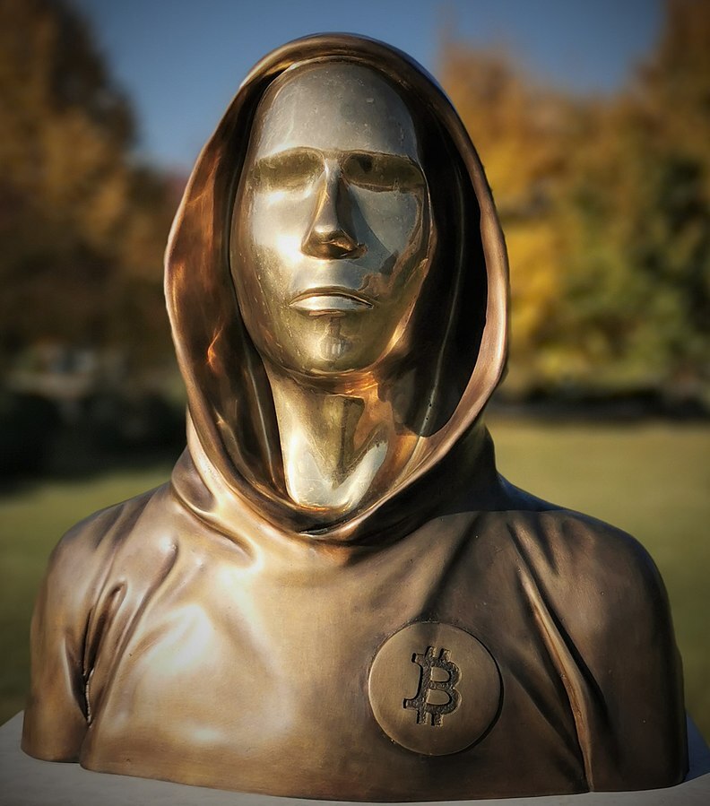 Statue of Satoshi Nakamoto in Hungary.