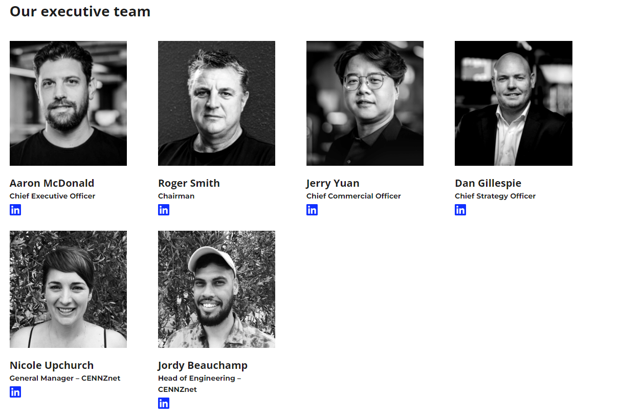 Image showcasing the executive team members of Centrality. 