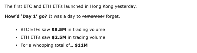 screenshotof first BTC and eth etfs