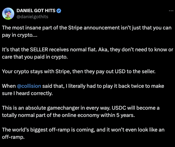Screenshot of tweet by daniel