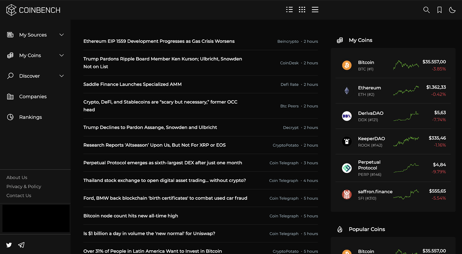 Customize Coibench Homepage Design 2