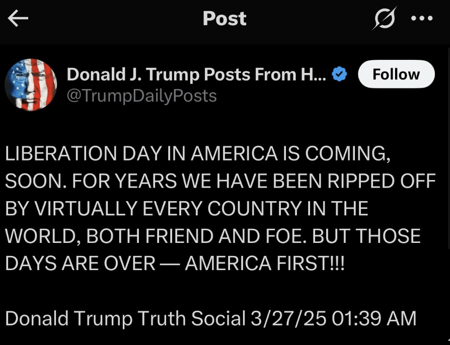 Donald Trump X post