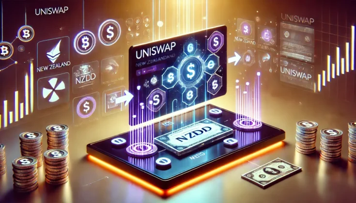 Illustration in 3D rendering to depict earning rewards on uniswap