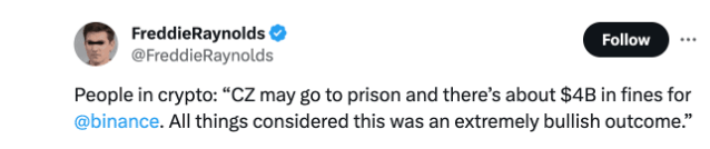Screenshot of Freddie Raynolds tweet