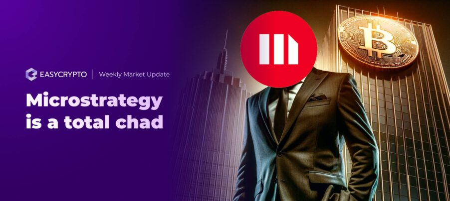HUB Update - Microstrategy is a total chad Blog cover for crypto market update HVC week 49 2023