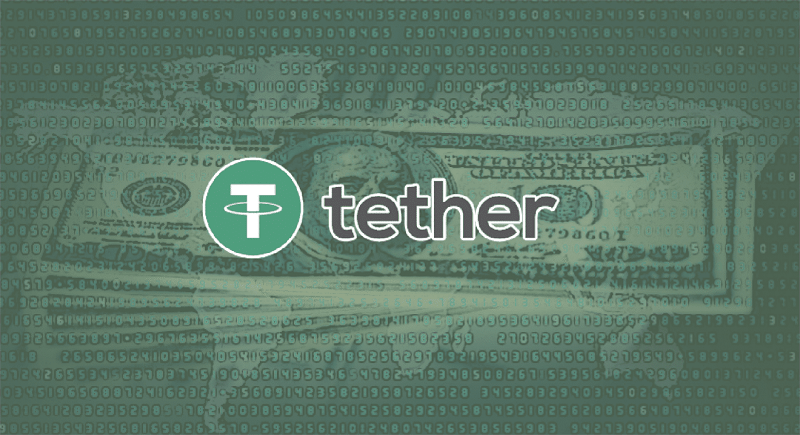 Logo of Tether USDT on a green background.