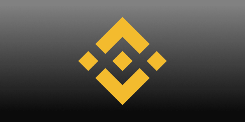 Yellow Binance Coin (BNB) logo on a black background.