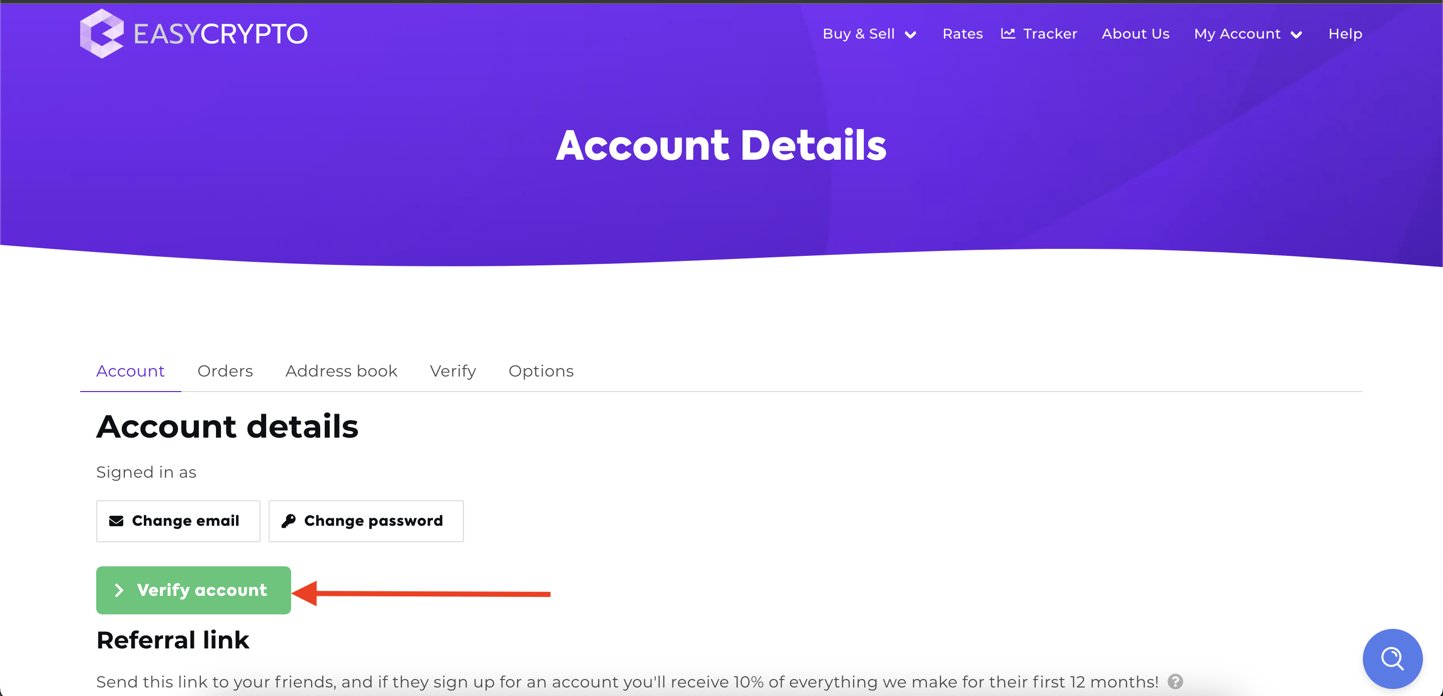 Easy Crypto Account Verification