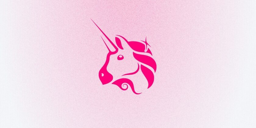 Pink uniswap unicorn logo