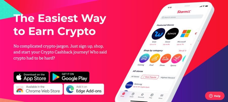 The homepage for StormX