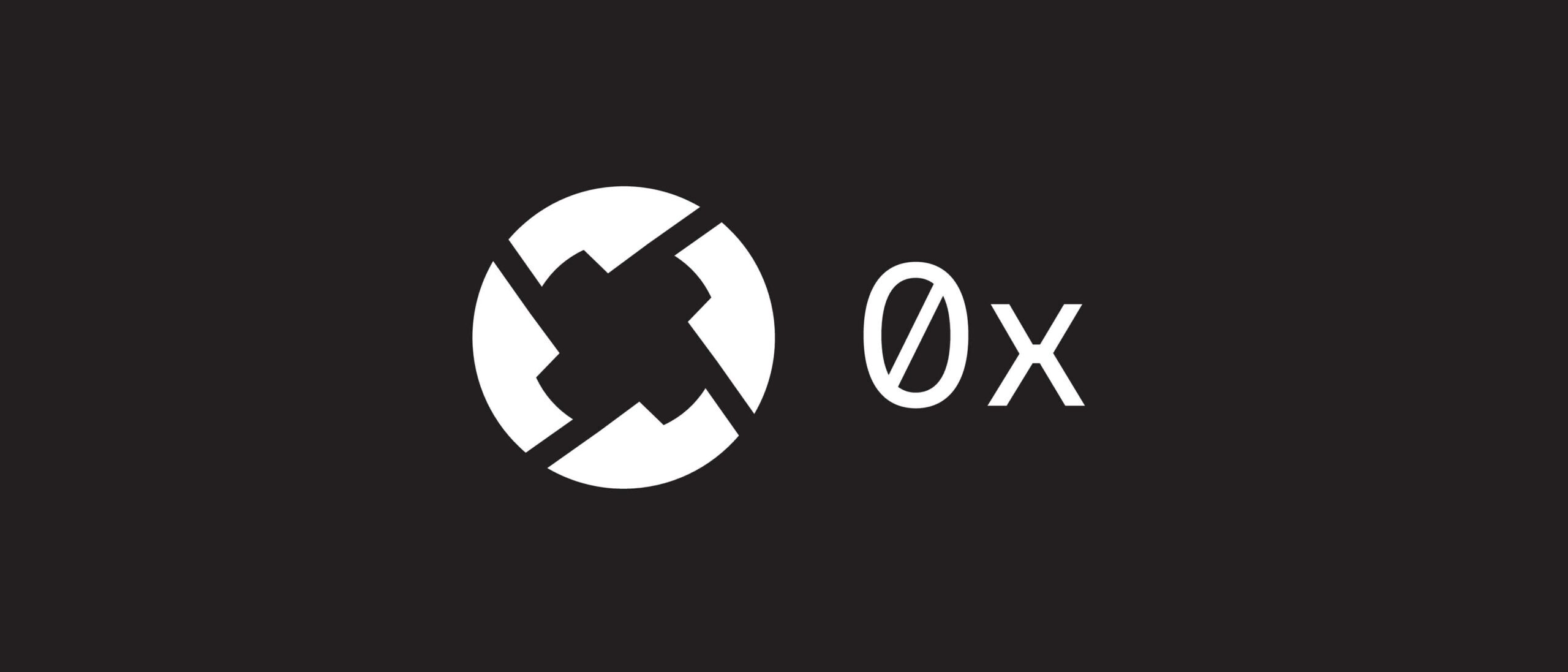 White 0x ZRX logo on black background
