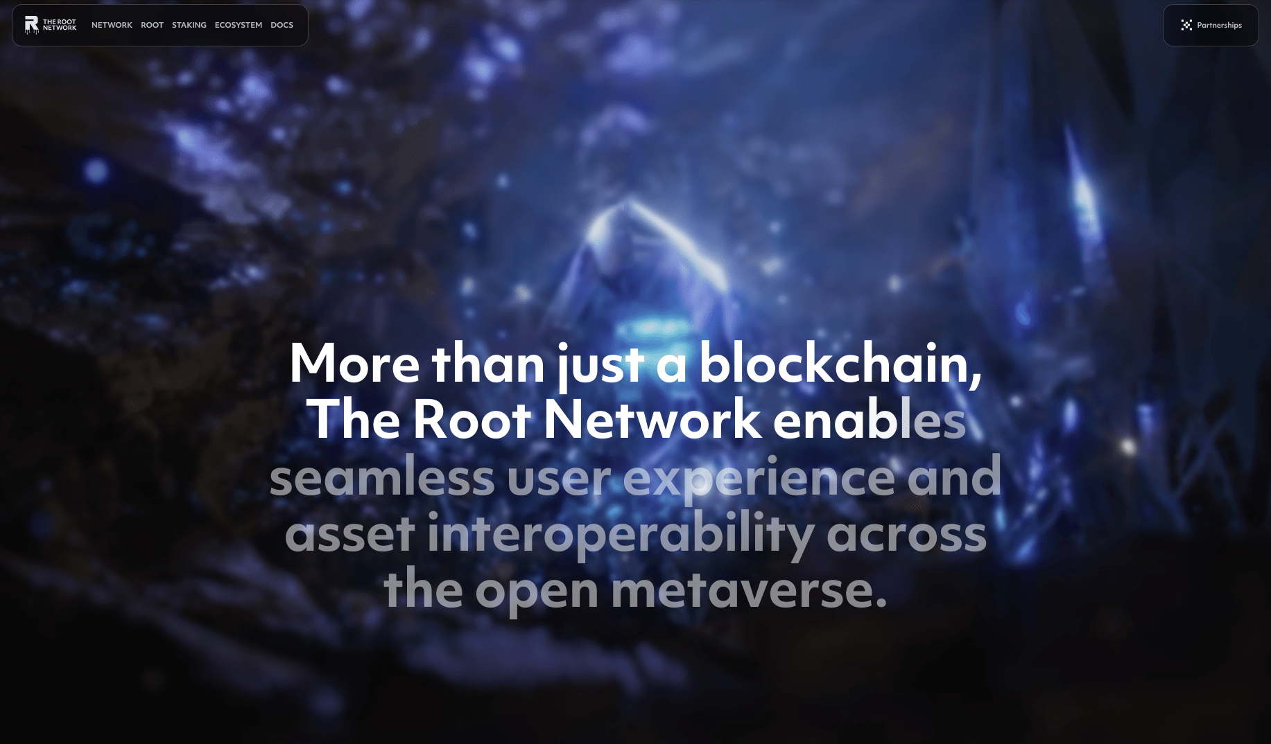 Screenshot of the Root Network ROOT token homepage