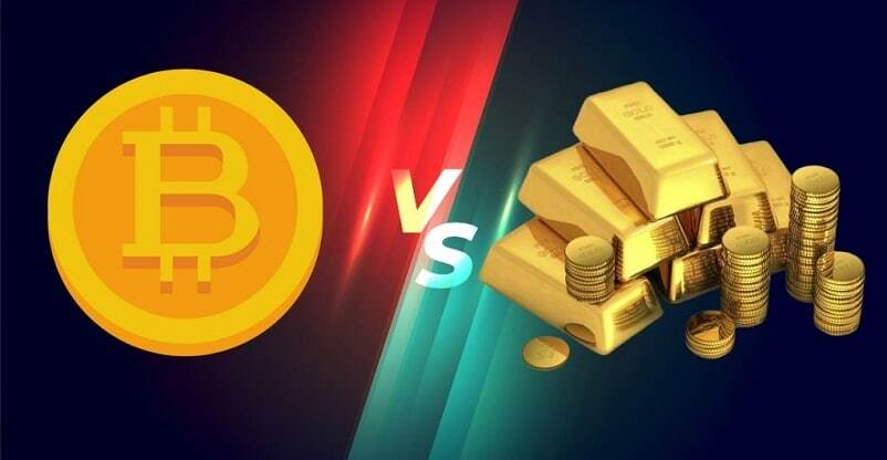 Bitcoin vs gold graphic 