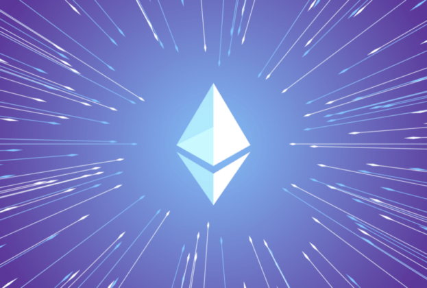 New Zealand crypto ethereum image with eth logo with stars and lights shining on it