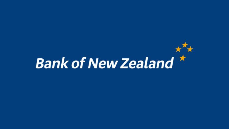 The Bank of New Zealand logo in navy.