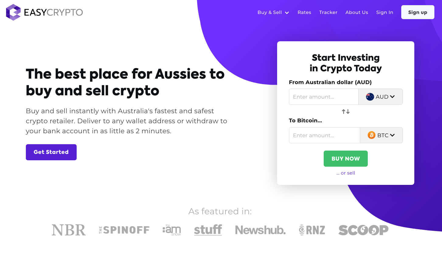 Easy Crypto AU Homepage