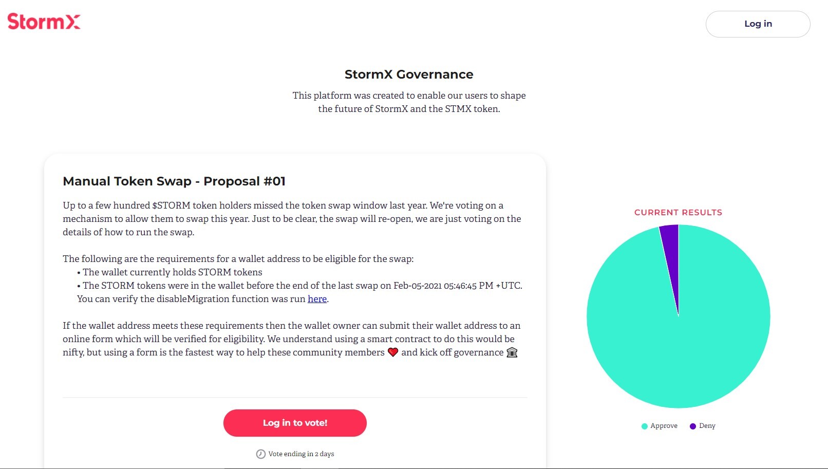 Governance on the StormX website.