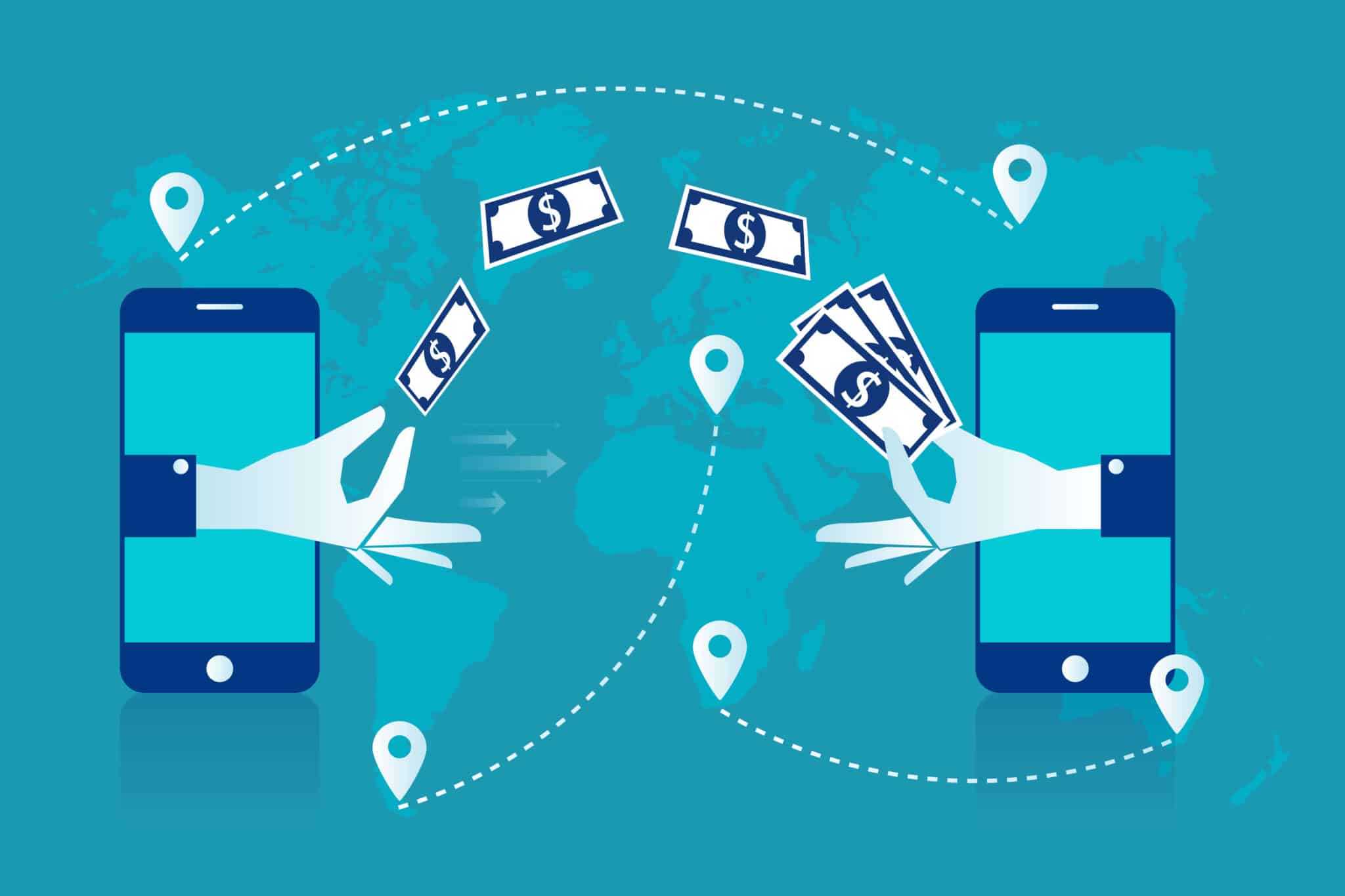 Visual depicting international remittances. 