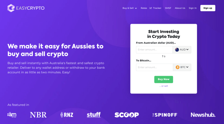 Easy Crypto Australia homepage