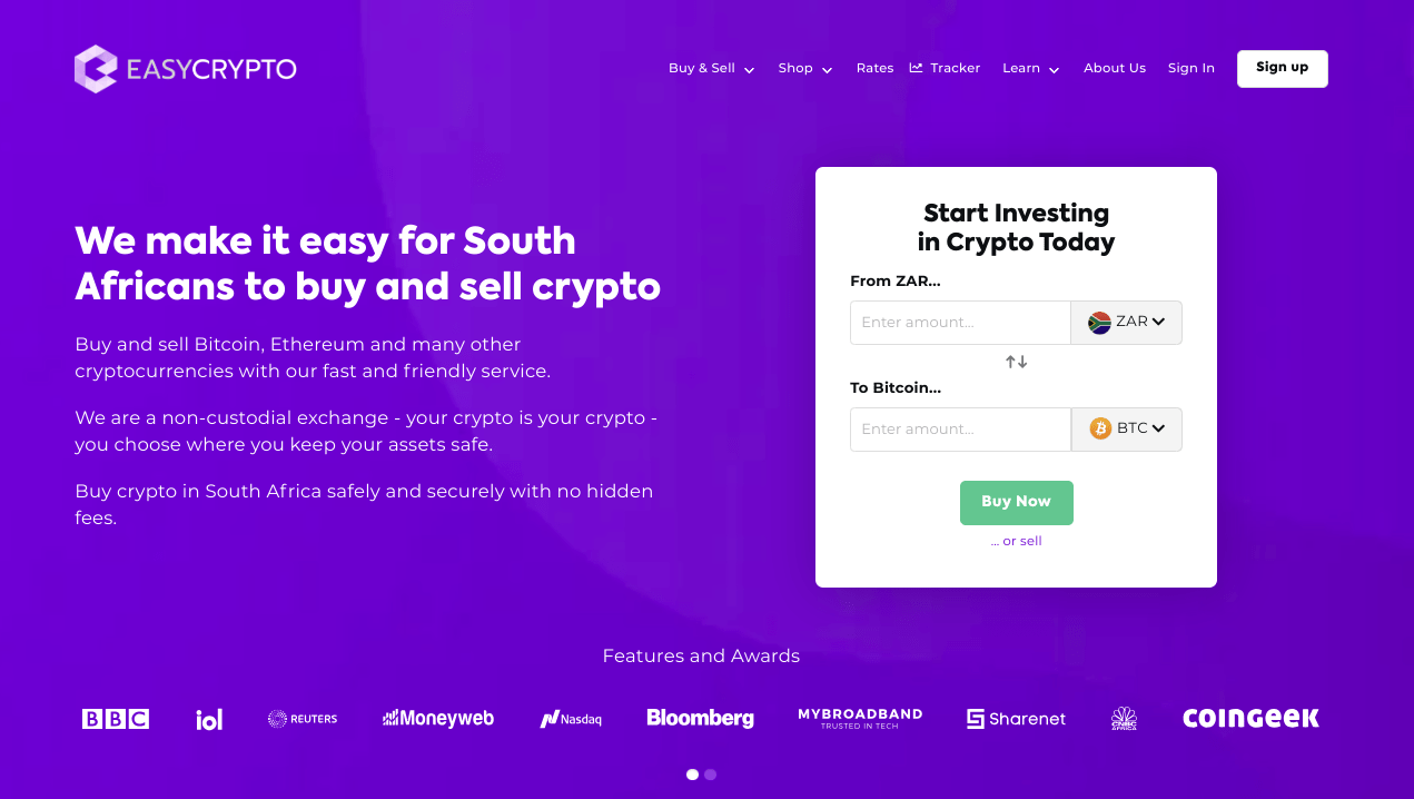 Easy Crypto South Africa Homepage