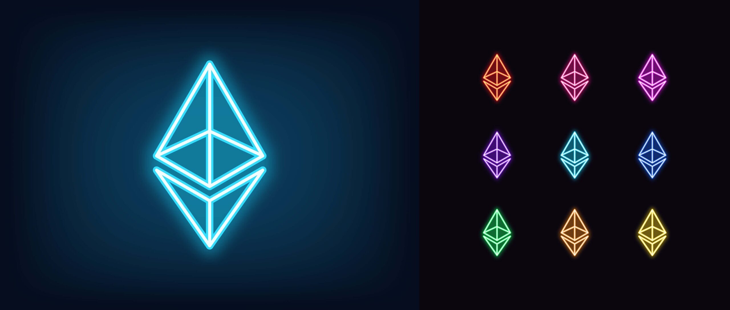 Ethereum ETH neon logo