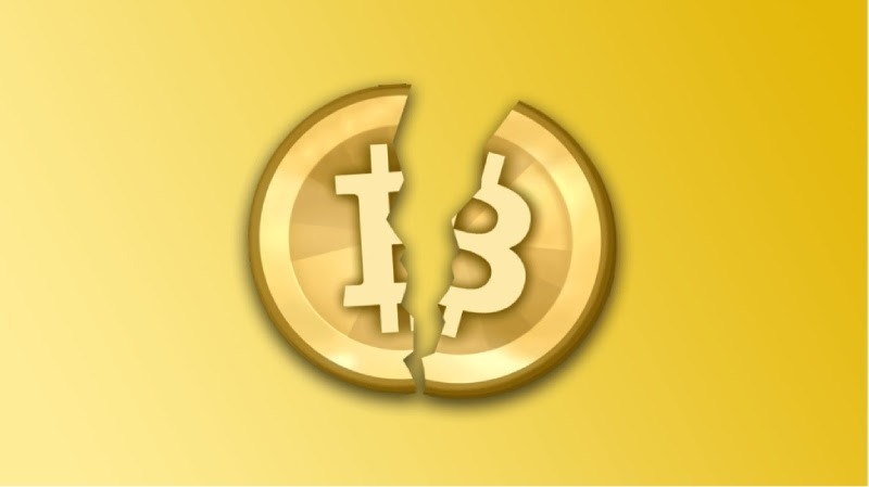 The illustration of Bitcoin halving