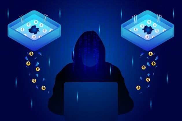 Illustration of crypto wallet getting hacked Illustration of crypto wallet getting hacked