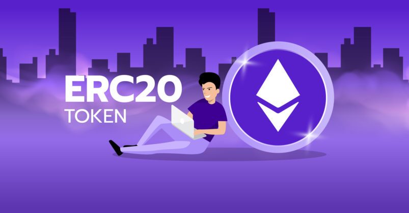 Illustration of a guy sitting down with a laptop to illustrate the idea of what is ERC20. Illustration of a guy sitting down with a laptop to illustrate the idea of what is ERC20.