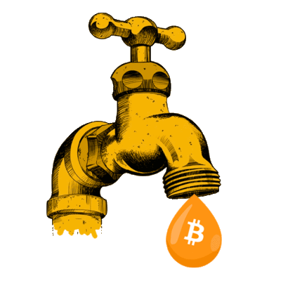 Gold tap dripping Bitcoin