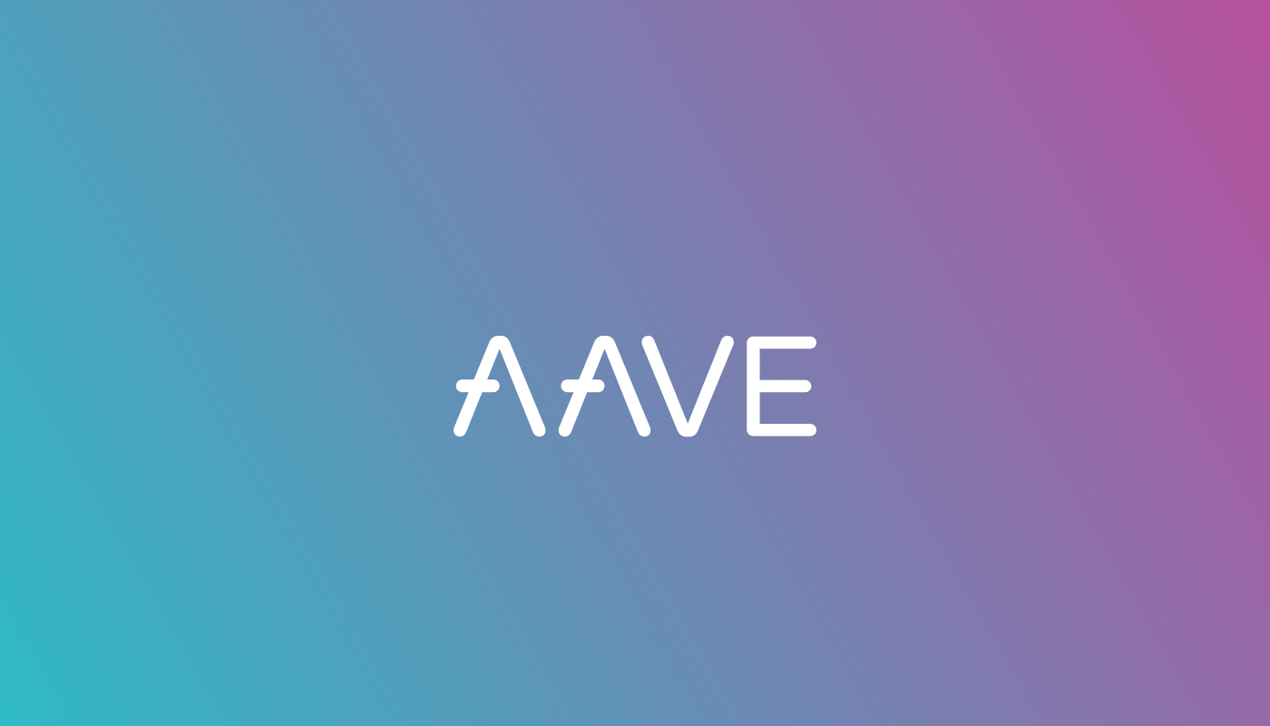 The AAVE banner on a teal and magenta gradient background. 