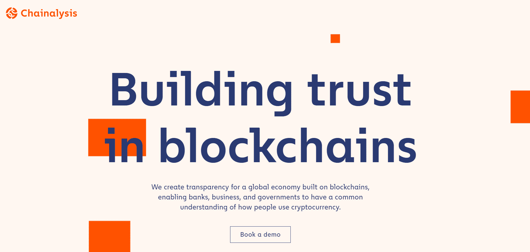 Chainalysis, trust in blockchains.