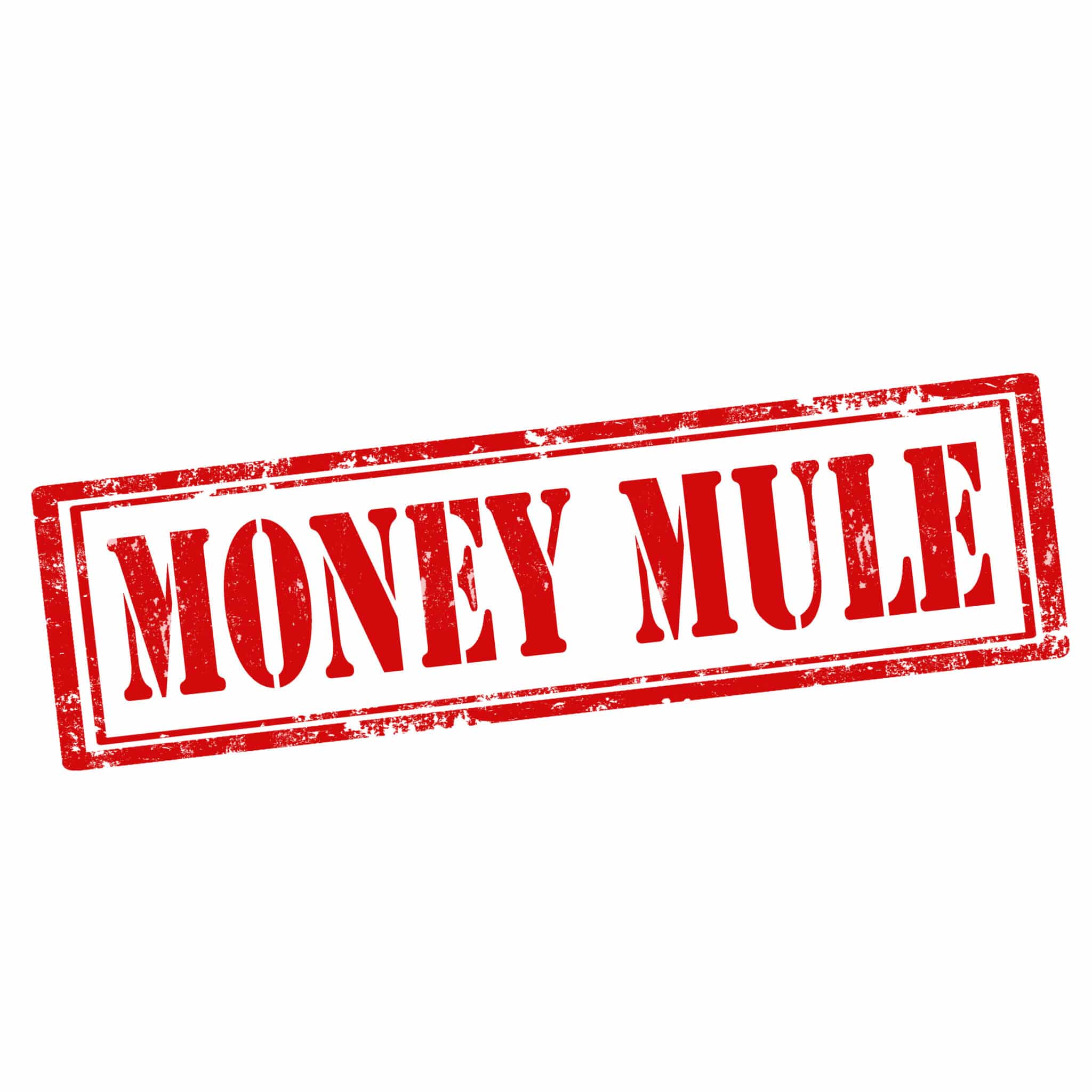 Sign saying Money Mule in red letters. 