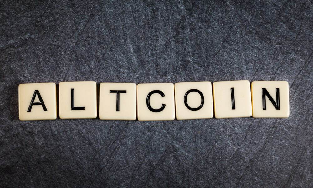 Illustration of letters spelling out altcoin