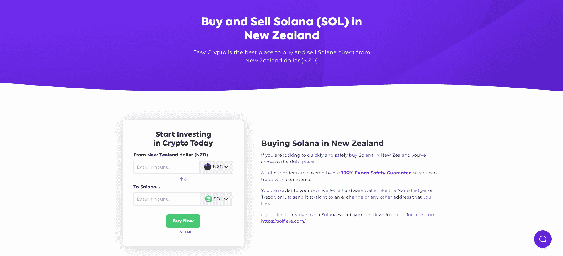 Buy and Sell Solana with Easy Crypto