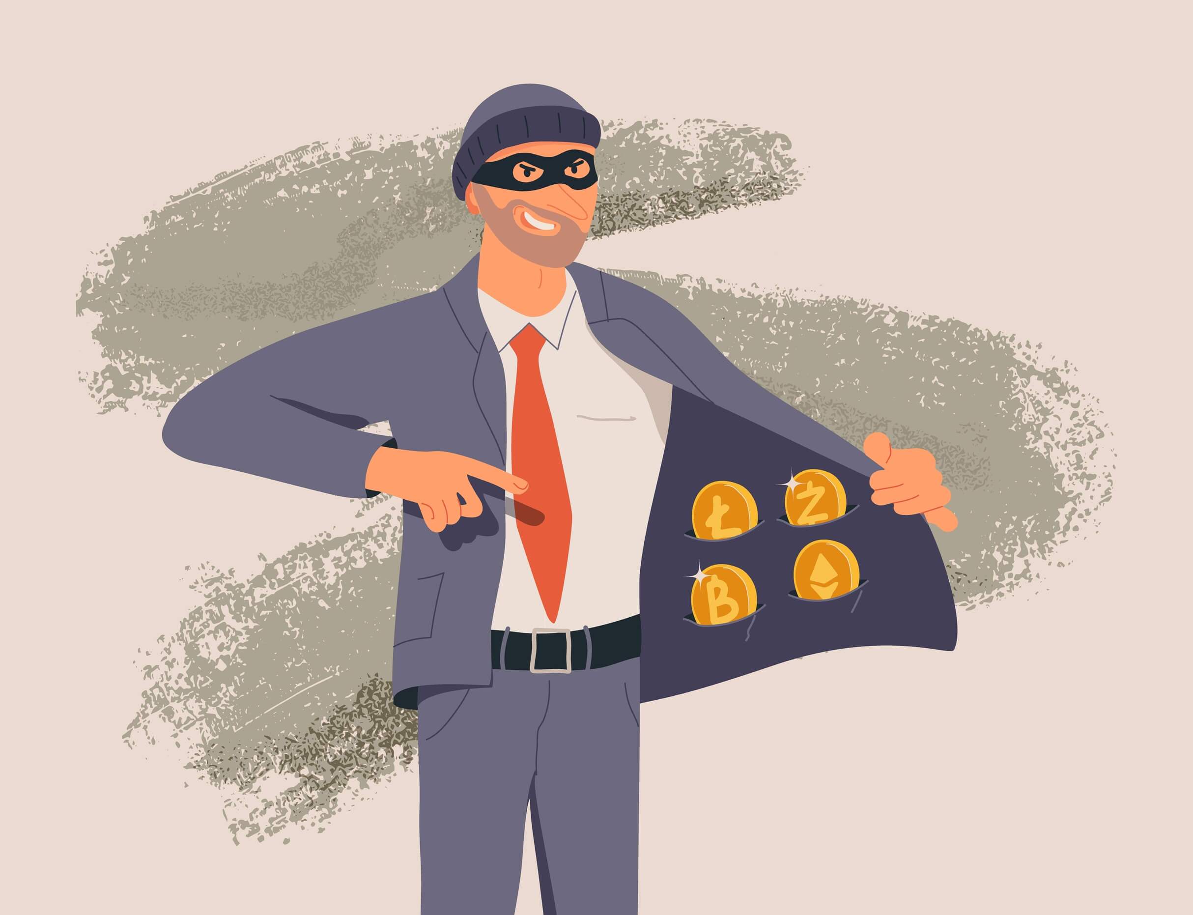 Illustration to depict bitcoin crypto scams