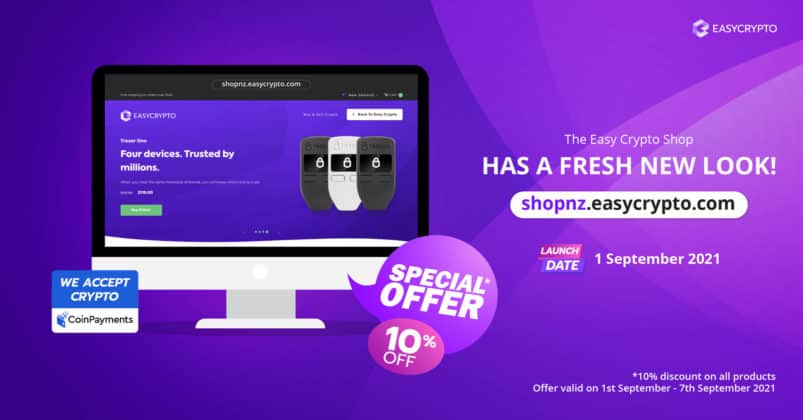 Easy Crypto NZ Shop Redesign Launch Cover.