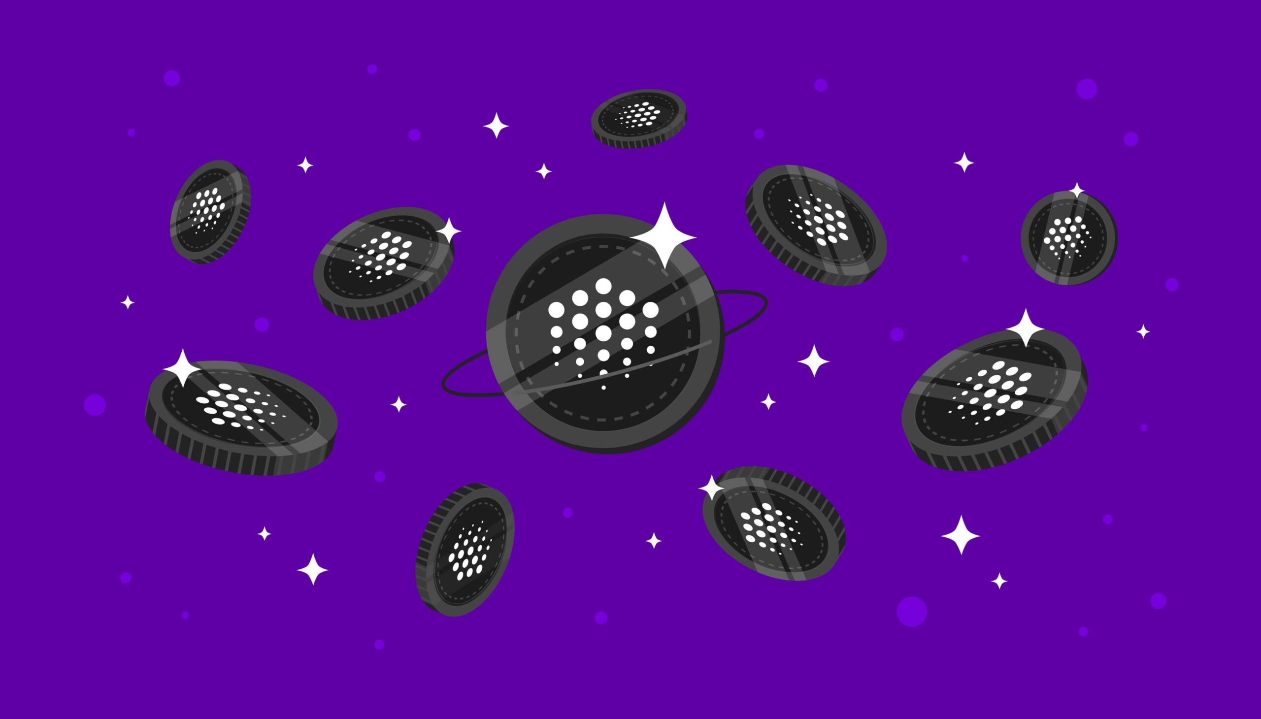 Ocean Protocol crypto logo on purple background.