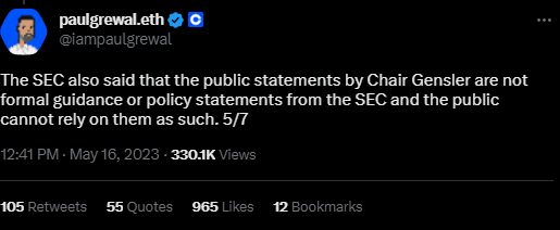 Tweet screenshot of paulgrewal