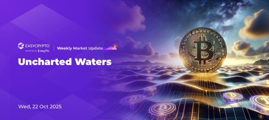 Bitcoin floating on top of waves