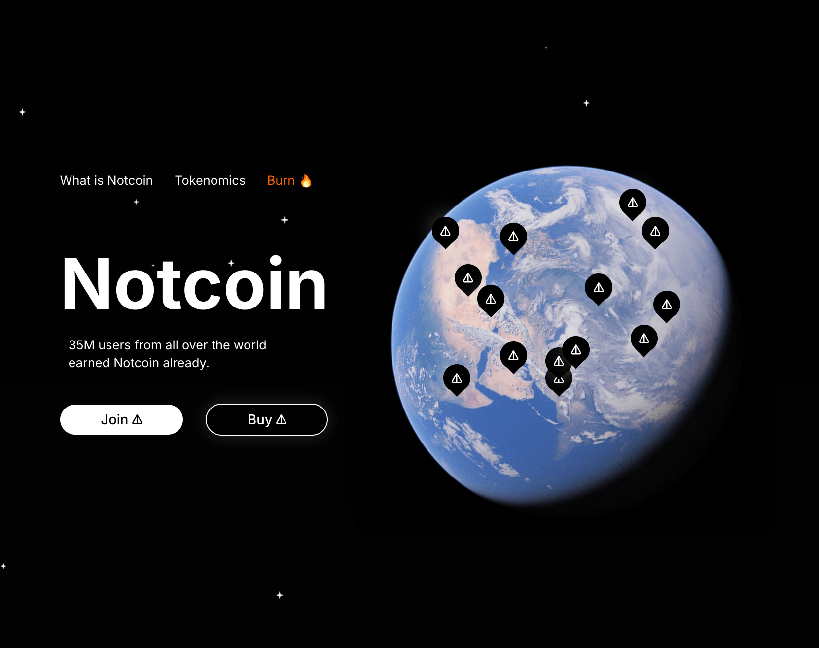 Screenshot of Notcoin (NOT) main website