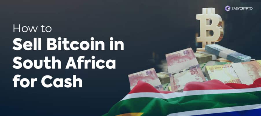 Blog cover visual of South African Rand Blog cover visual of South African Rand with Bitcoin logo on the top.
