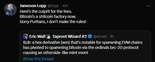 Screenshot of Jameson Lopp tweet