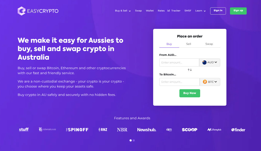 Easy Crypto Australia homepage