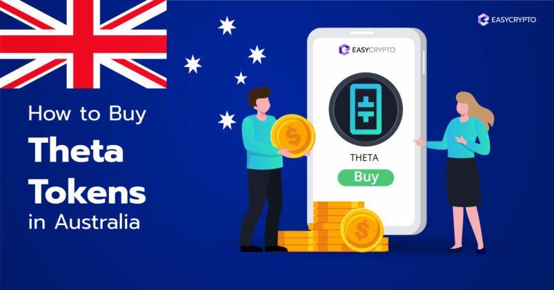 Illustration of a phone screen with the Theta Token (THETA) logo on it backdropped by the Australian flag. Illustration of a phone screen with the Theta Token (THETA) logo on it backdropped by the Australian flag.