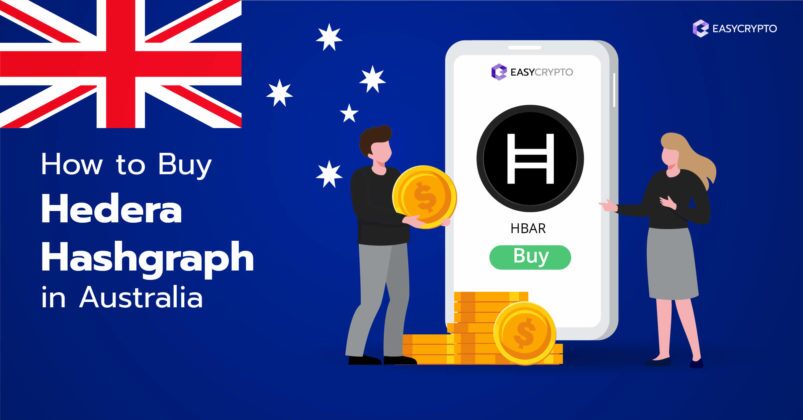 Illustration of a phone screen showcasing the Hedera Hashgraph (HBAR) logo with the Australian flag in the background. Illustration of a phone screen showcasing the Hedera Hashgraph (HBAR) logo with the Australian flag in the background.