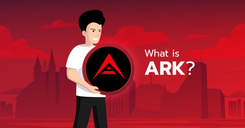 Man holding an Ark coin to illustrate the topic of what is Ark coin Man holding an Ark coin to illustrate the topic of what is Ark coin
