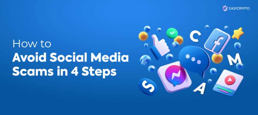 Illustration of social media platforms floating on a blue background to convey the topic of how to avoid social media scams Illustration of social media platforms floating on a blue background to convey the topic of how to avoid social media scams