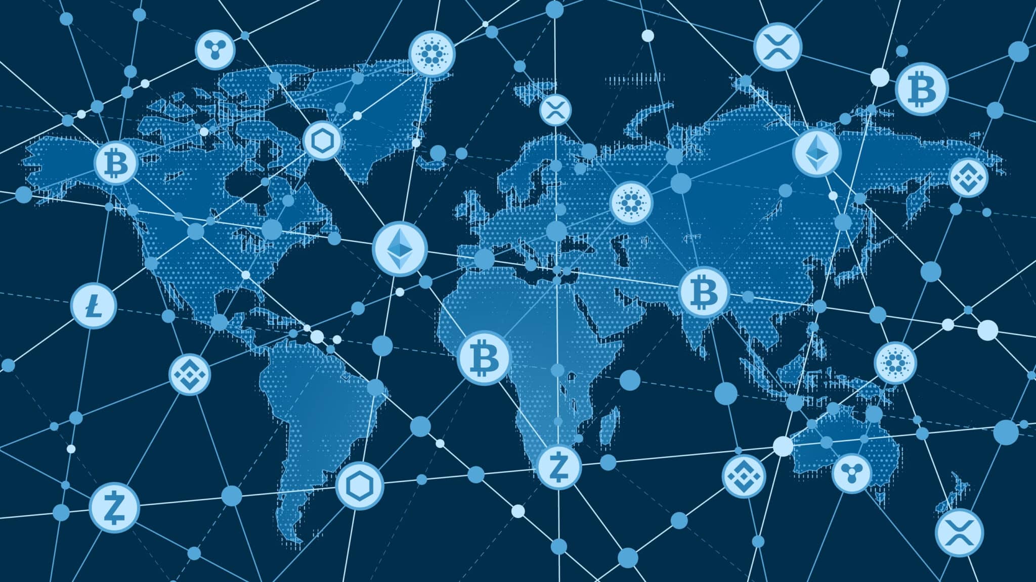 Illustration of crypto network transactions.