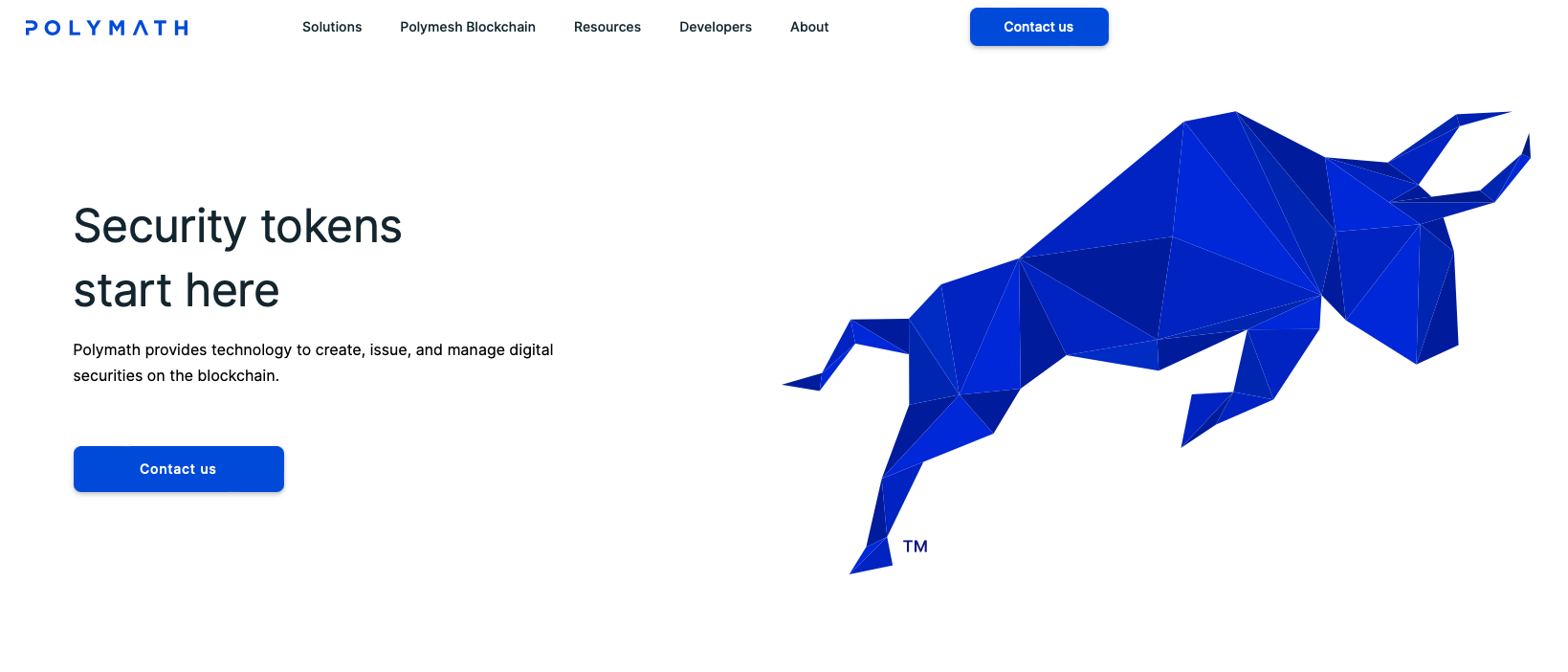 Screenshot of Polymath (POLY) website homepage.