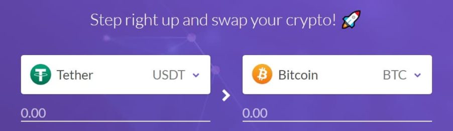 Easycrypto's Swap cryptocurrencies example